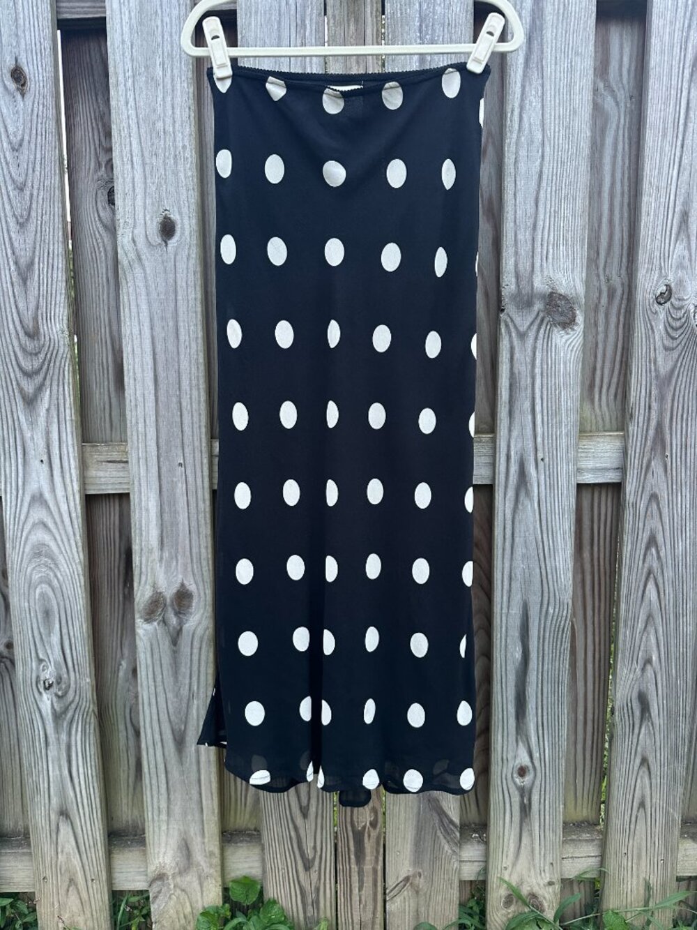 Reformation Layla Midi Skirt Moon Dot | Polka Dot Black Ivory 8 - Picture 3 of 6